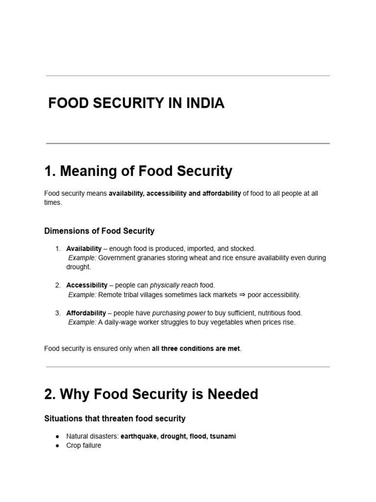 Food Security in India | PDF | Food Security | Famine