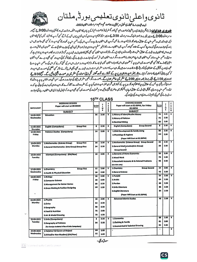 BISE Multan | PDF