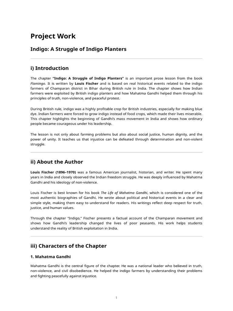Indigo Farmers' Struggle and Gandhi | PDF | Mahatma Gandhi | Nonviolence
