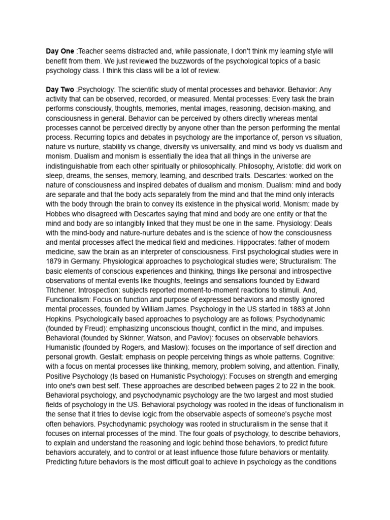 Overview of Psychology Concepts and Methods | PDF | Neuron | Action ...