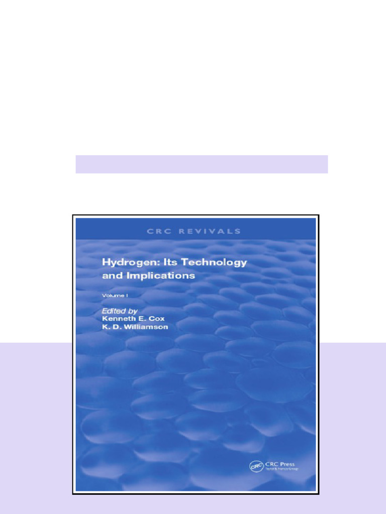 Hydrogen Volume I Its Technology And Implication Production Technology ...