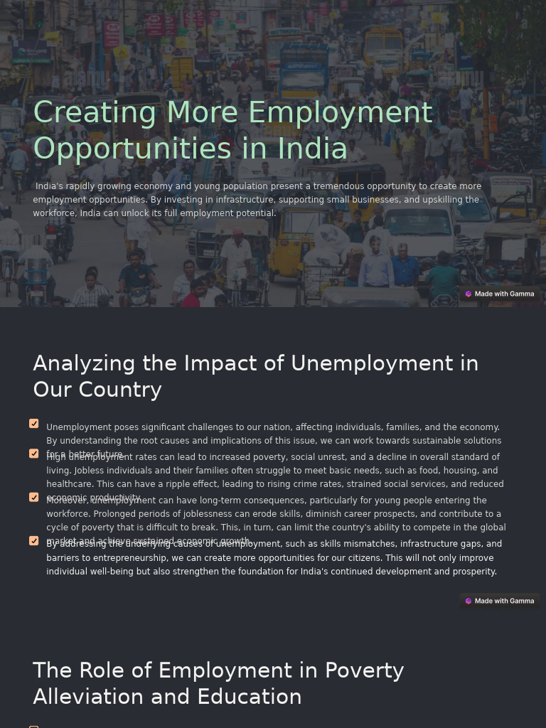 Boosting Employment Opportunities in India | PDF | Unemployment | Poverty