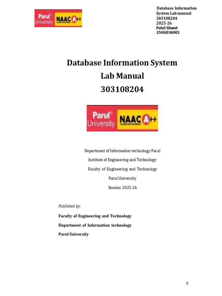 Database Information System Lab Manual | PDF | Database Transaction ...