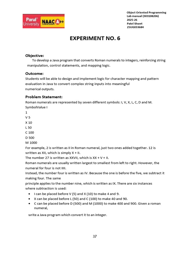 Java Roman Numeral Converter Lab | PDF | Computer Program | Programming