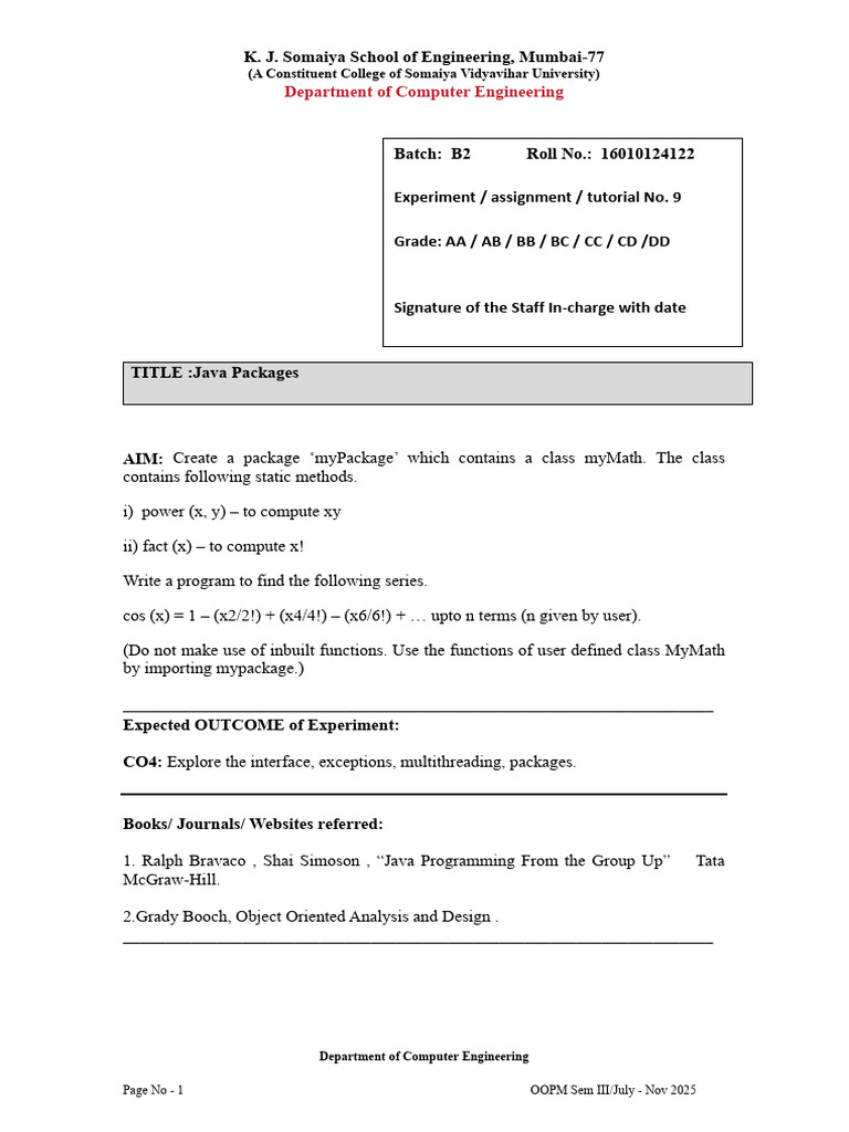 Oopm Exp09 | PDF | Class (Computer Programming) | Java (Programming ...