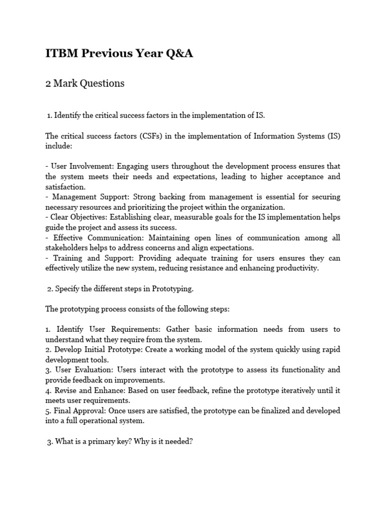 ITBM Yearly Q&A: Key Concepts Explained | PDF | Software Testing ...