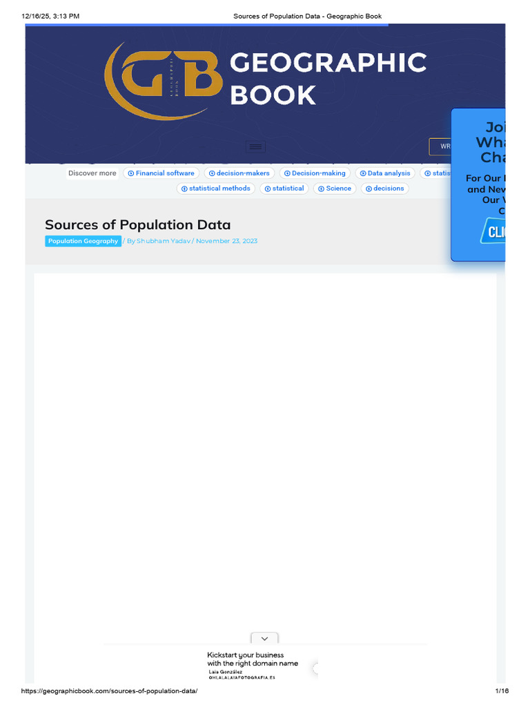 Sources of Population Data - Geographic Book | PDF | Survey Methodology ...