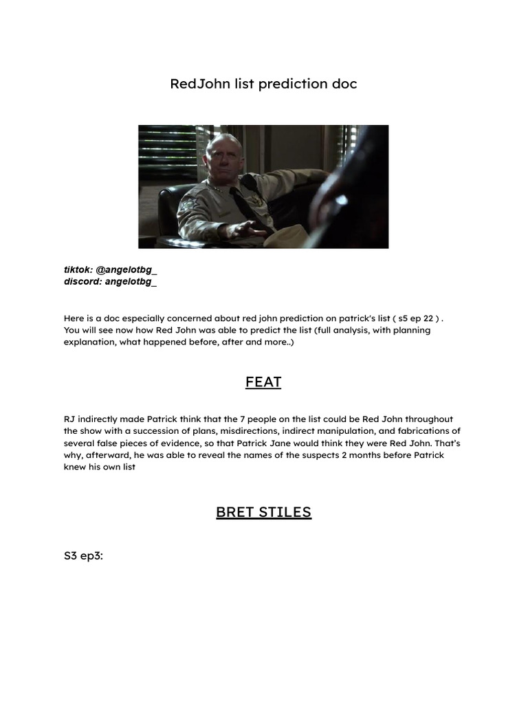 RedJohn Prediction | PDF | Deception | Psychological Concepts