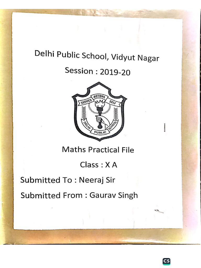 Maths Practical File Cover | PDF