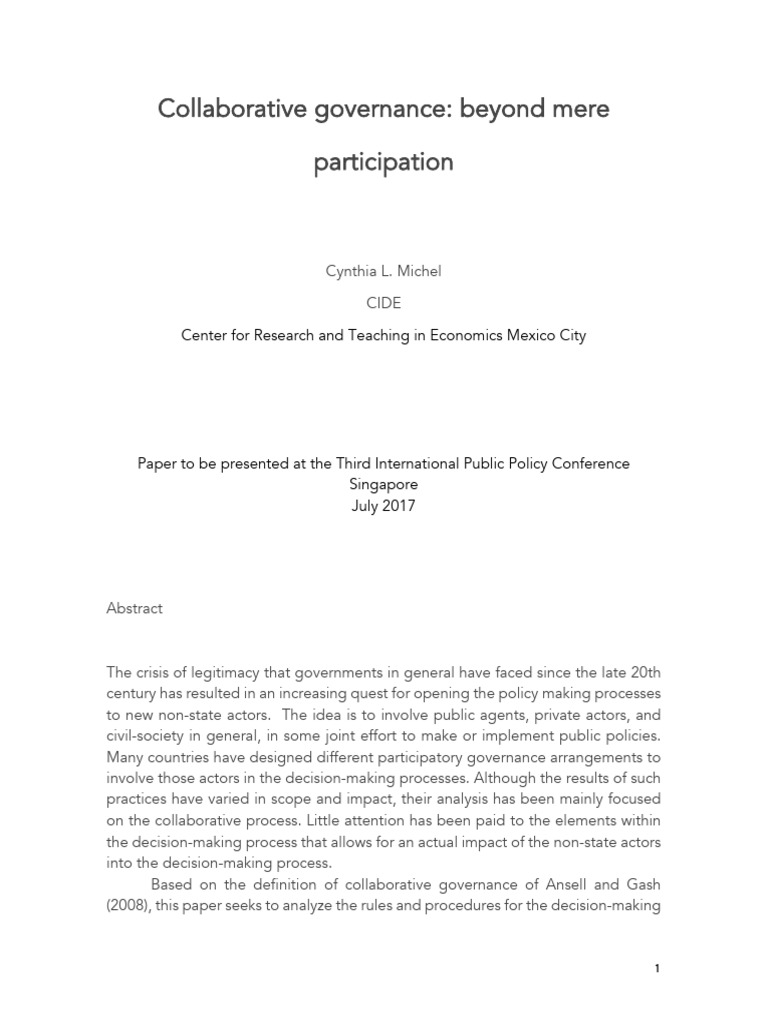 Collaborative Governance in Mexico's Policy Making | PDF | Governance ...