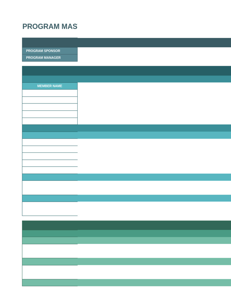 Program Management Master Plan Template | PDF | Project Management