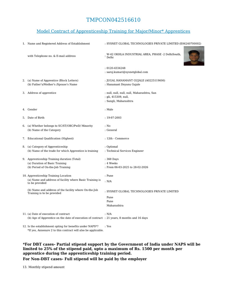 Apprenticeship Training Contract Template | PDF | Apprenticeship ...