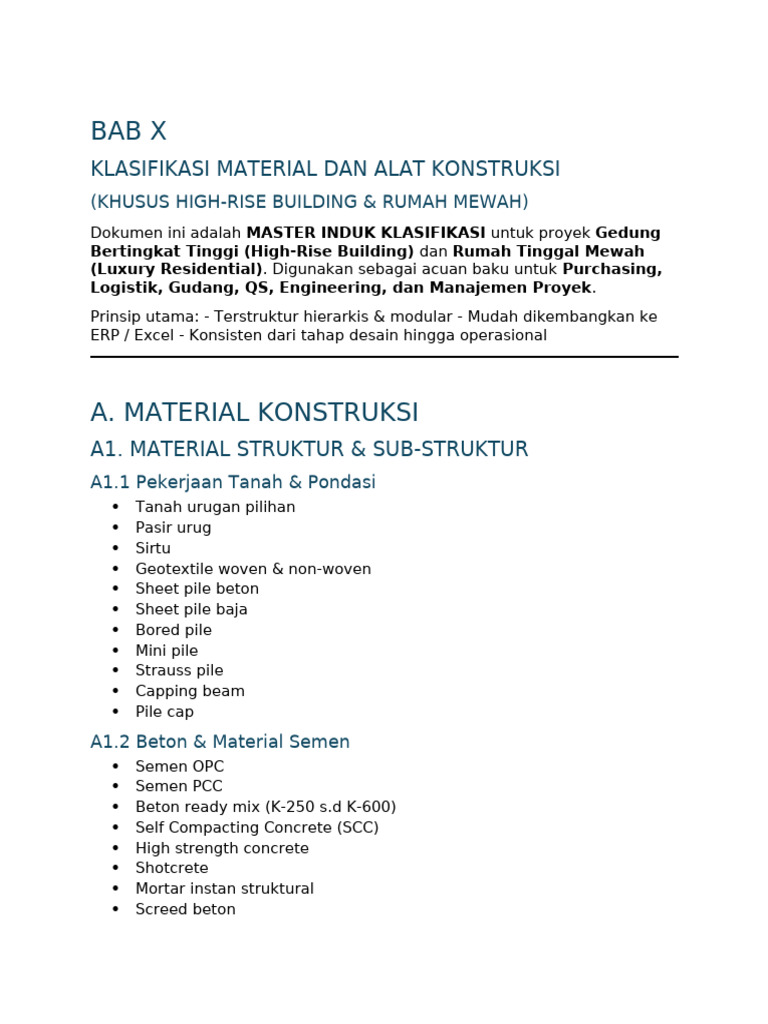 Bab Klasifikasi Material Dan Alat Konstruksi | PDF | Wall | Precast ...