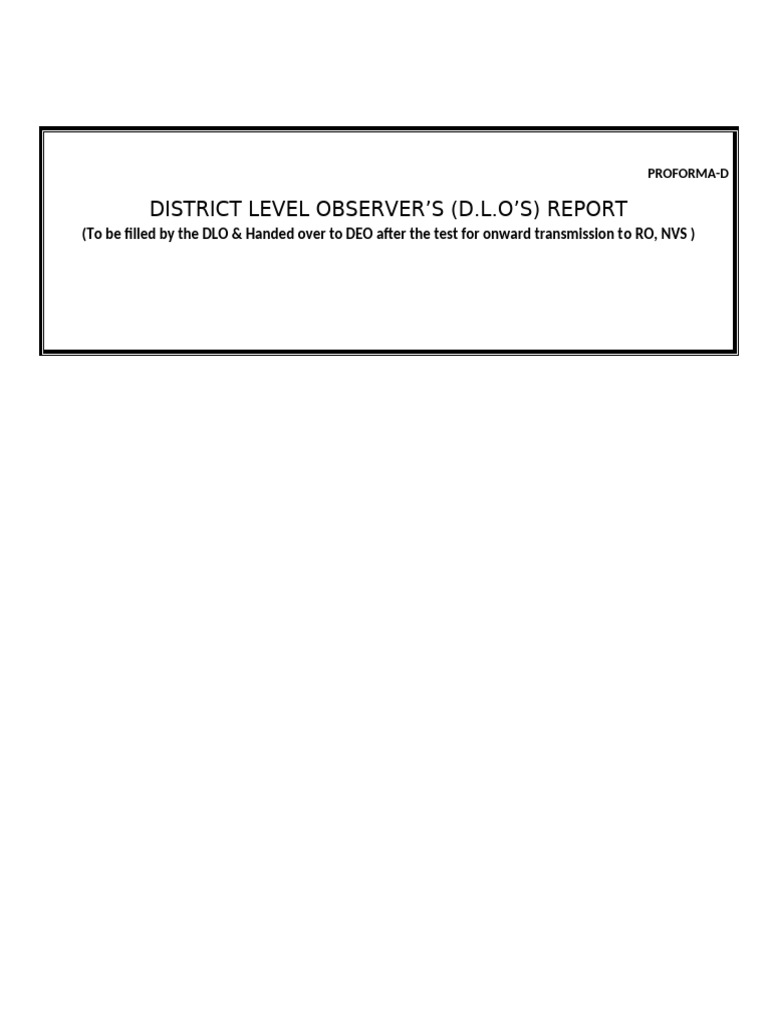 Dlo Report Proforma.- d Docx | PDF