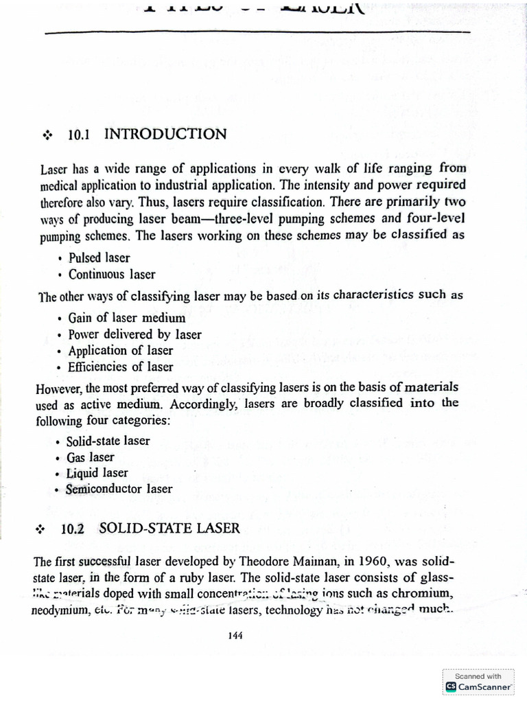 Solid State Lasers | PDF