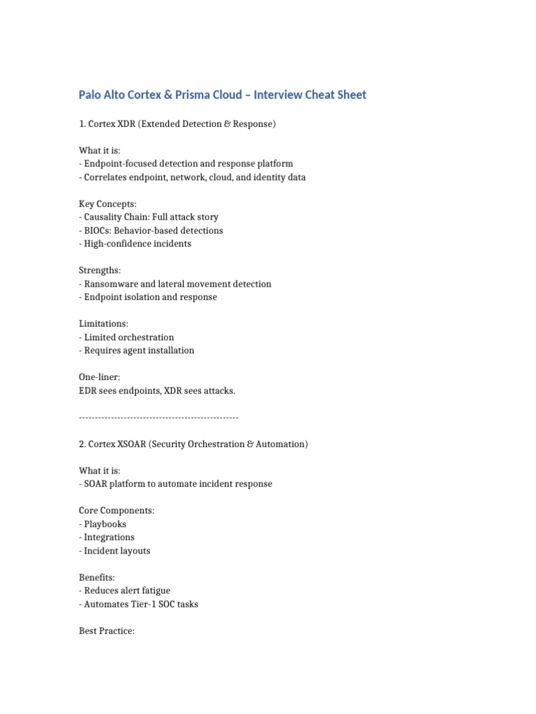 Palo Alto Cortex & Prisma Cloud Guide | PDF | Cloud Computing | System ...