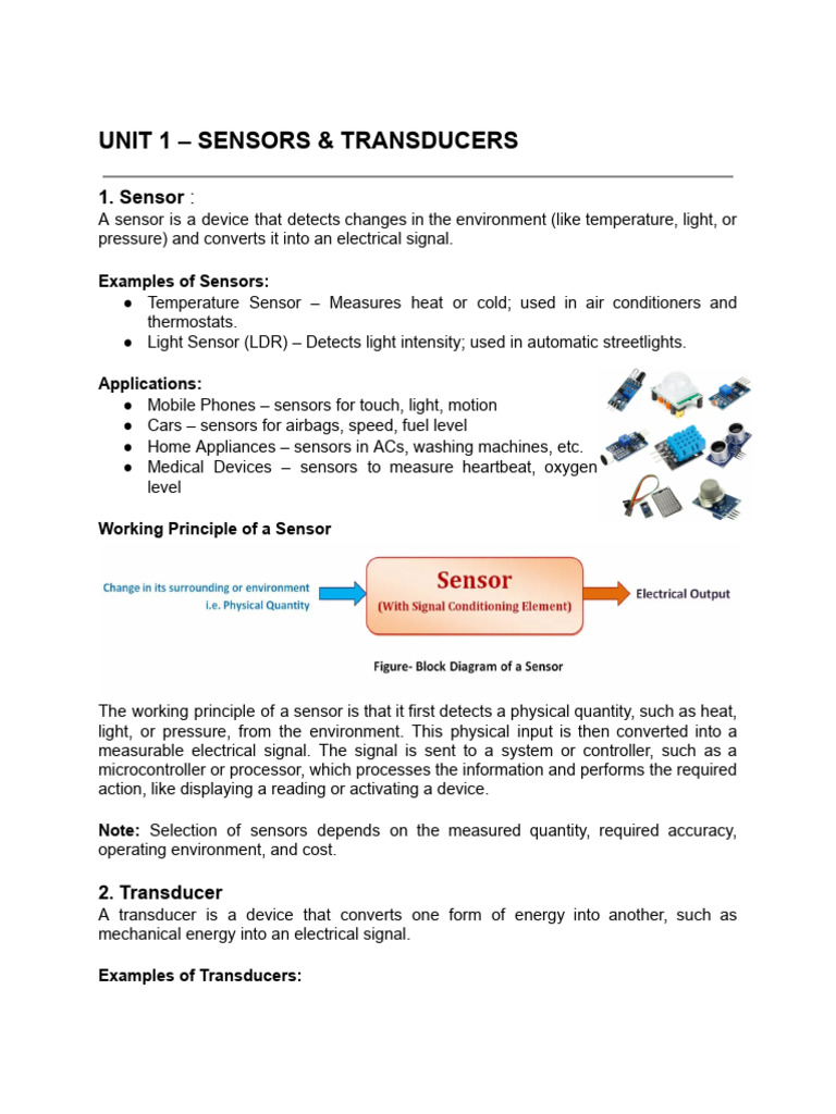 Sensors and Transducers Overview | PDF | Thermography | Flow Measurement