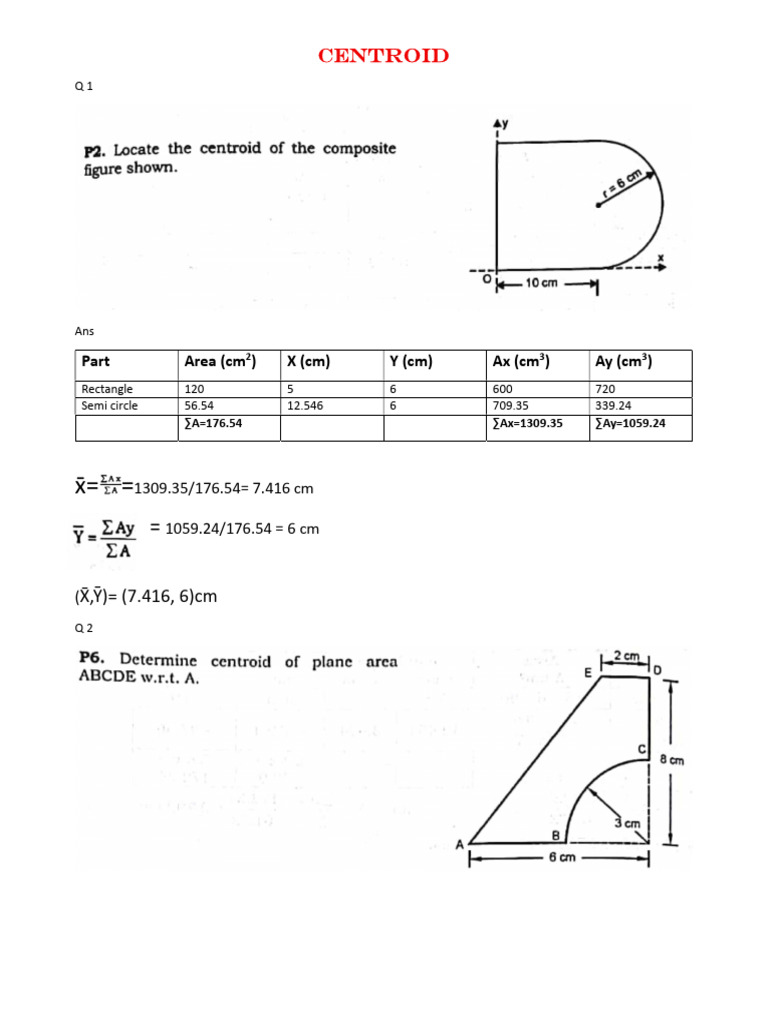 Centroid IMP Ques (1) | PDF