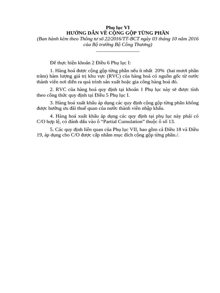PL VI - Partial Cumulation | PDF