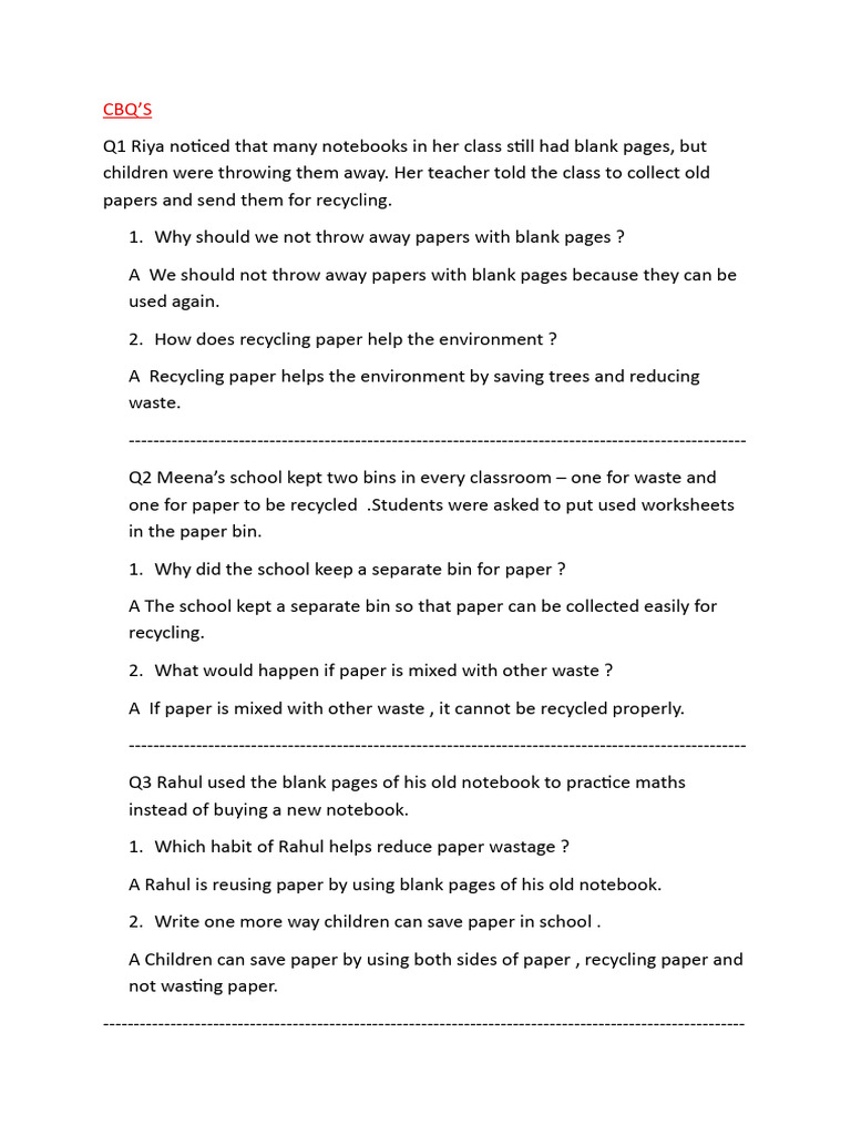 CBQs | PDF