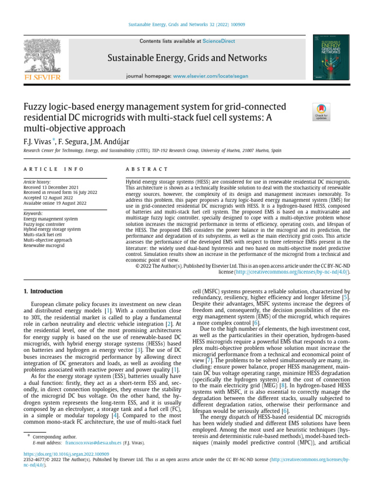 Fuzzy Logic Energy Management for DC Microgrids | PDF | Distributed ...