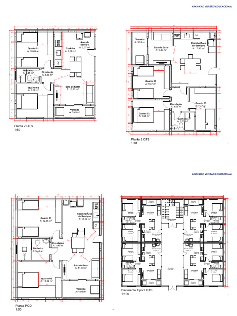 Plantas de Apartamentos e Áreas Comuns | PDF