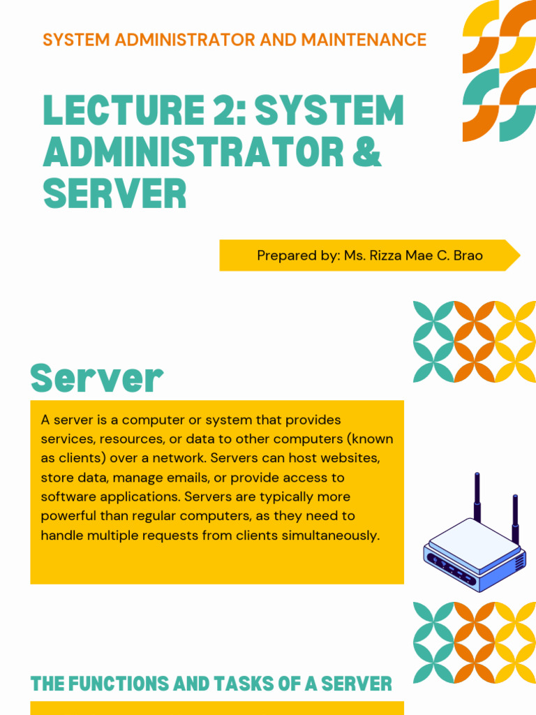 Server Functions and Admin Roles Explained | PDF | Server (Computing ...