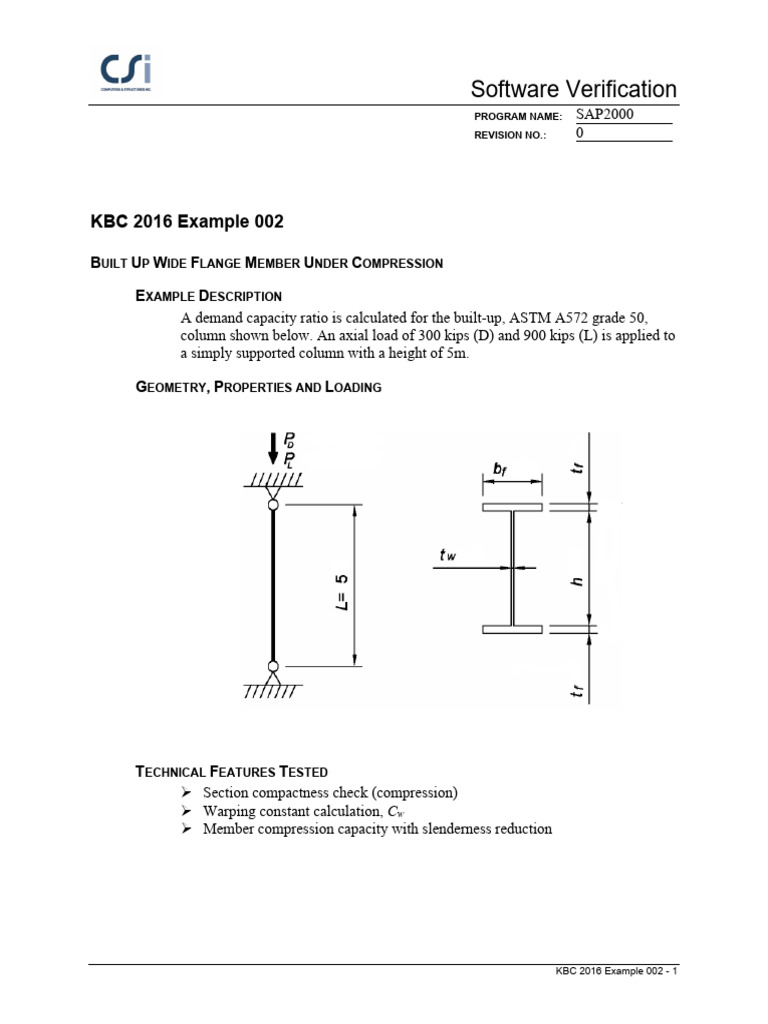 KBC 2016 Example 002 | PDF | Buckling | Continuum Mechanics