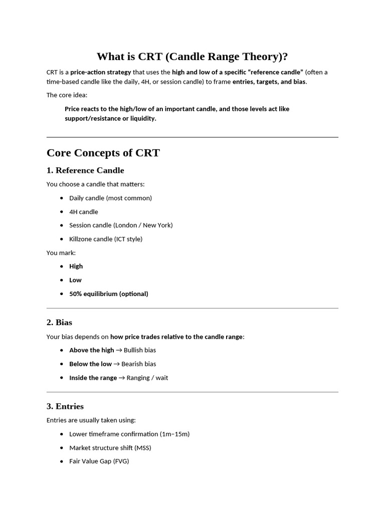 Understanding Candle Range Theory (CRT) | PDF