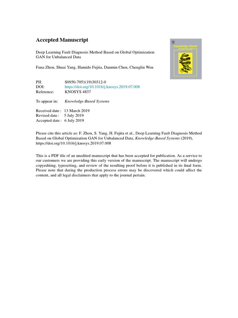 Deep Learning Fault Diagnosis Method Based on Global Optimizationj（12 ...