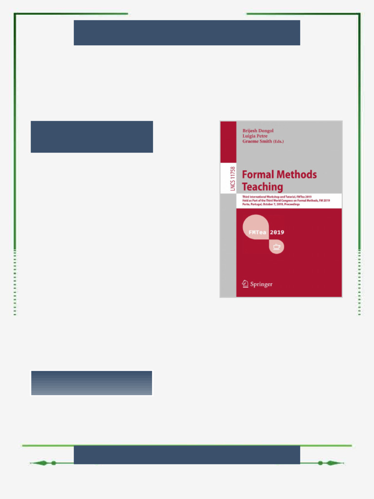 Formal Methods Teaching Third International Workshop and Tutorial FMTea ...