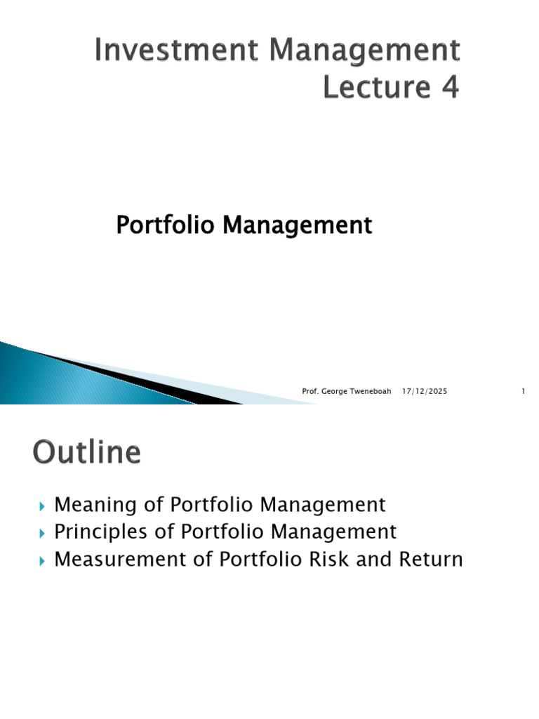 Photo inspiration: Fresh Look at Investment Management Day 5 Portfolio Manageement Pdf