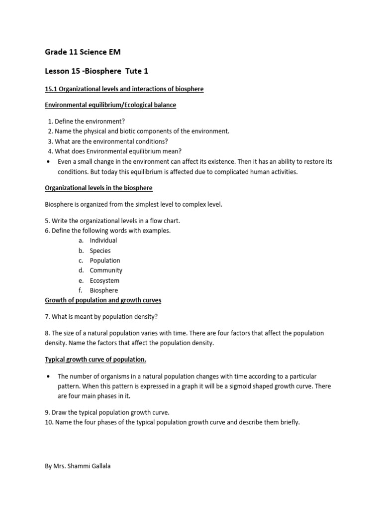 Grade 11 Biosphere and Ecosystem Dynamics | PDF | Food Web | Ecology