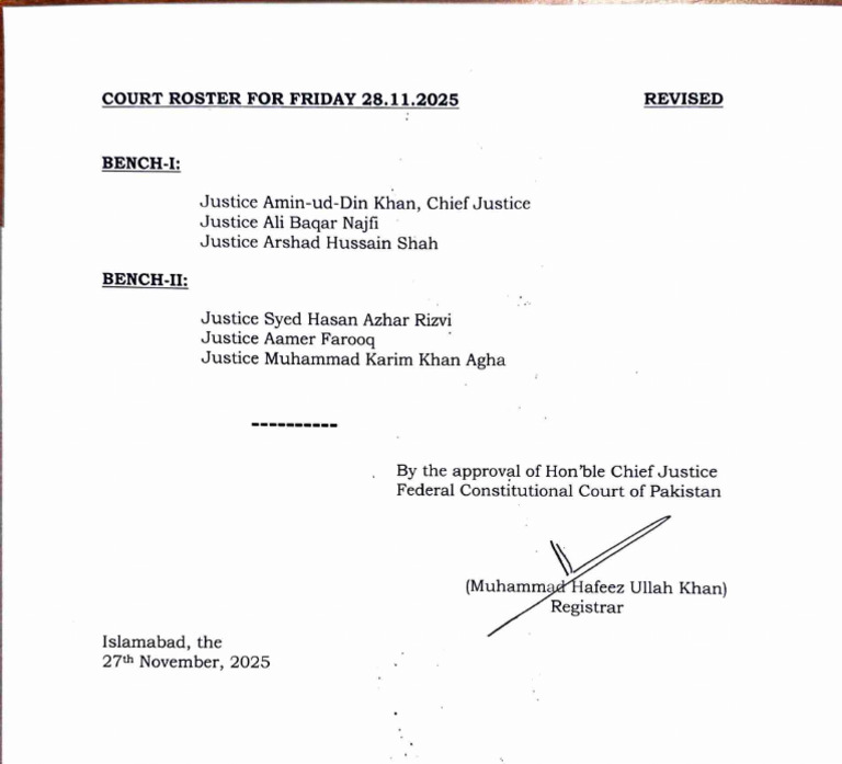 Court Roster for November 28, 2025 | PDF