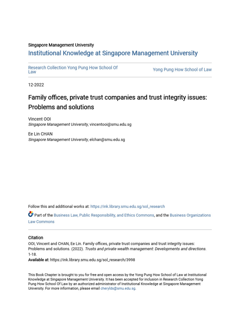 Trust Integrity in Family Offices | PDF | Trustee | Partnership