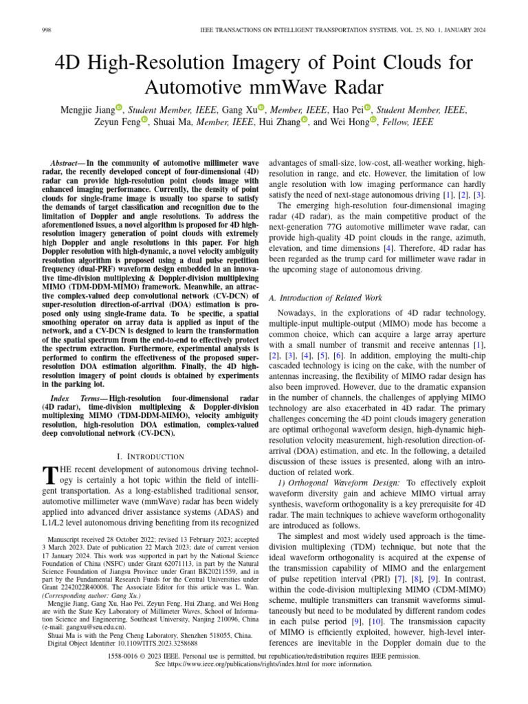 4D High-Resolution Imagery of Point Clouds for Automotive MmWave Radar ...
