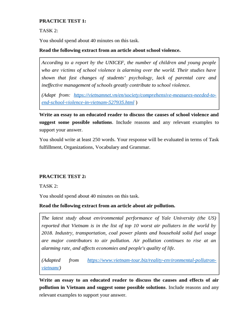 PRACTICE TESTS W& R 2 | PDF | Homework | Vocabulary
