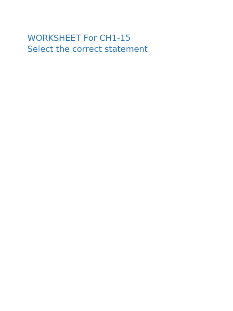 Worksheet for Ch1 | PDF