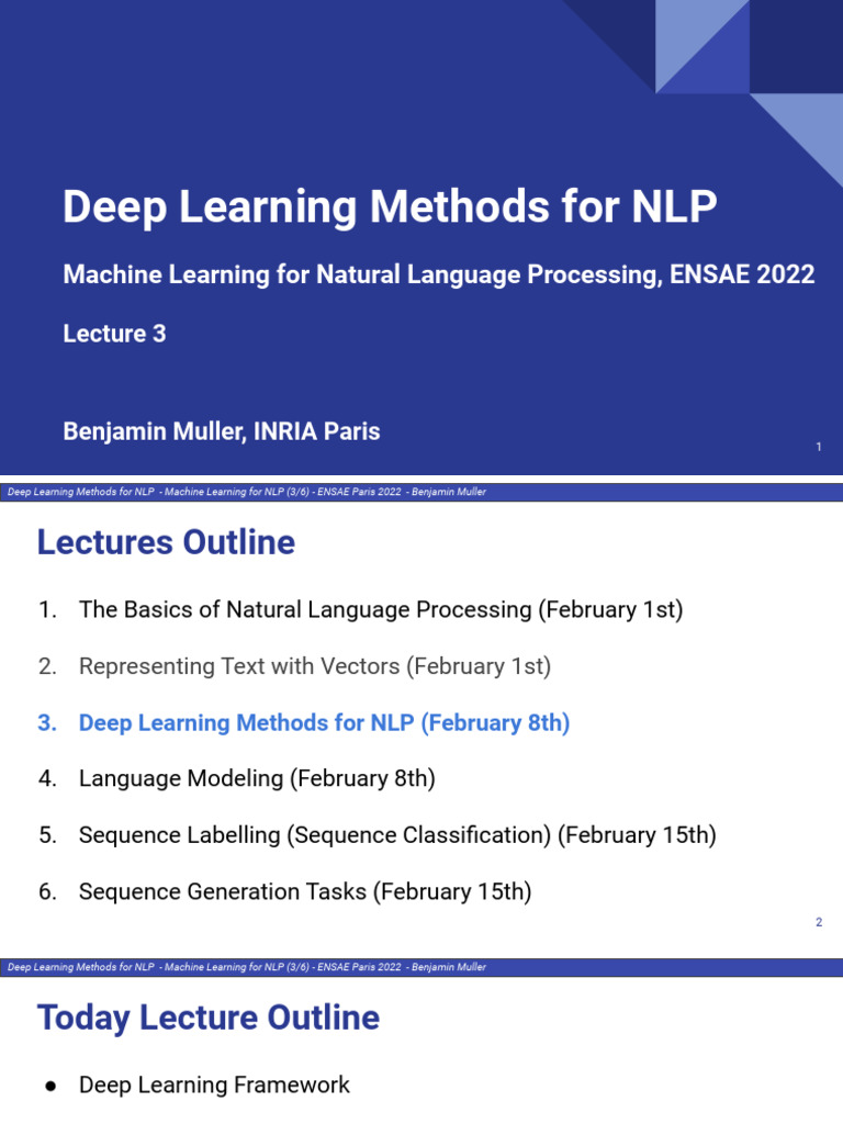 Deep Learning Techniques for NLP | PDF | Deep Learning | Machine Learning