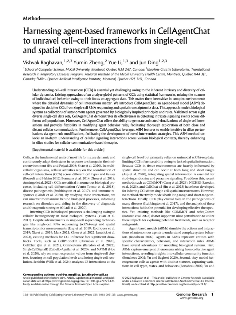 Agent-Based Modeling of Cell Interactions | PDF | Agent Based Model ...