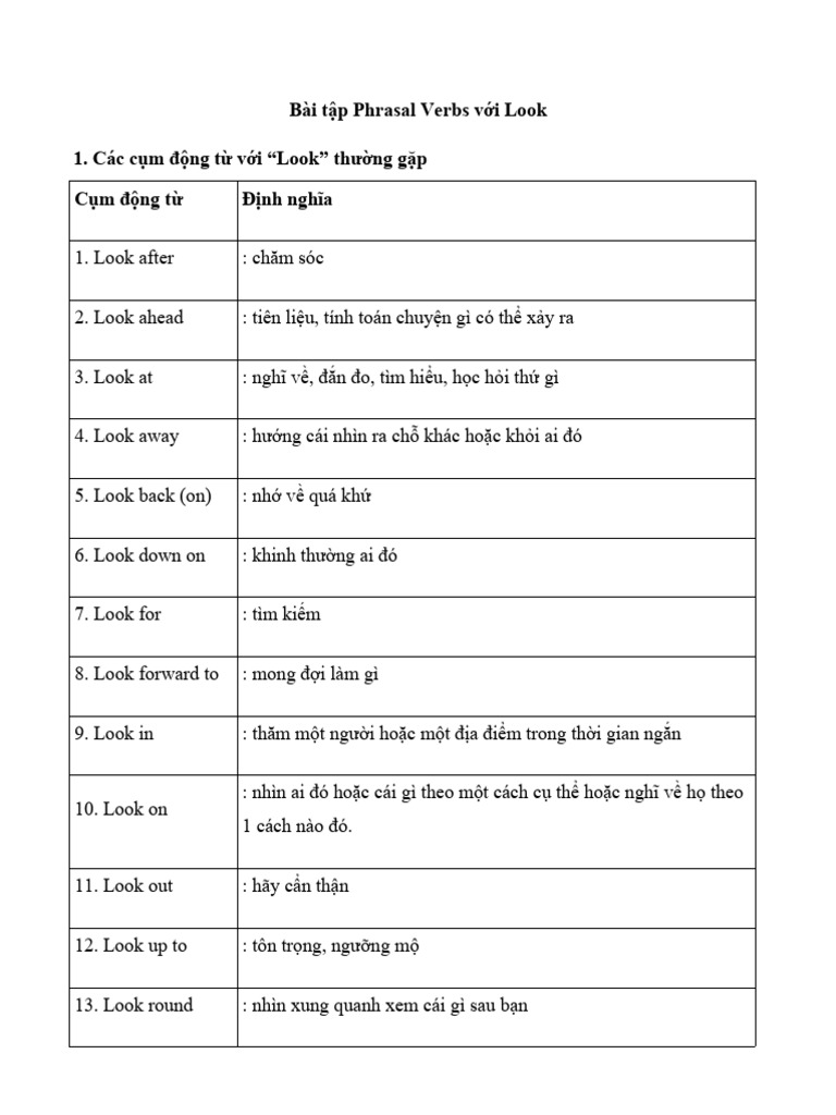 Phrasal Verbs with 