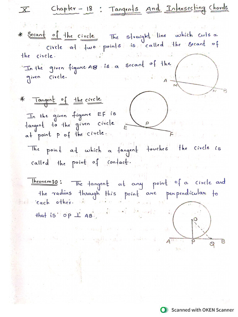 Chapter (18) Circles | PDF