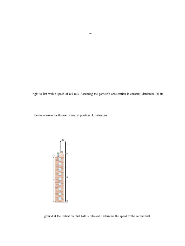 Kinematics Problem Set for Physics 1011 | PDF | Acceleration | Velocity