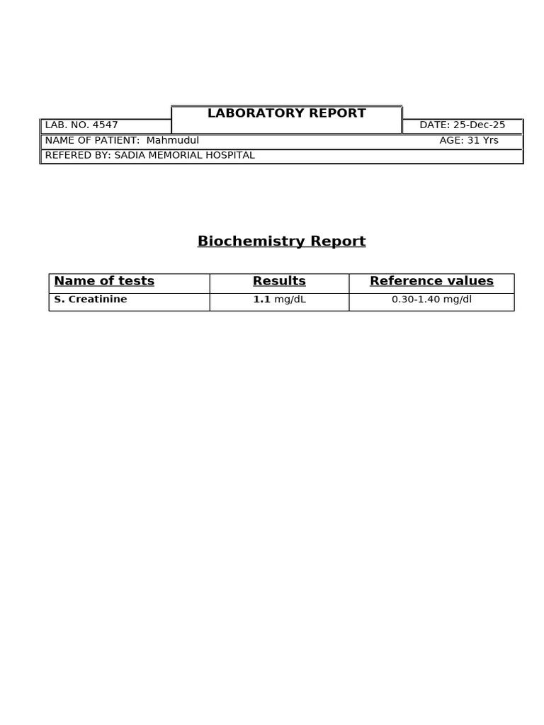 Biochemistry Report for Mahmudul | PDF