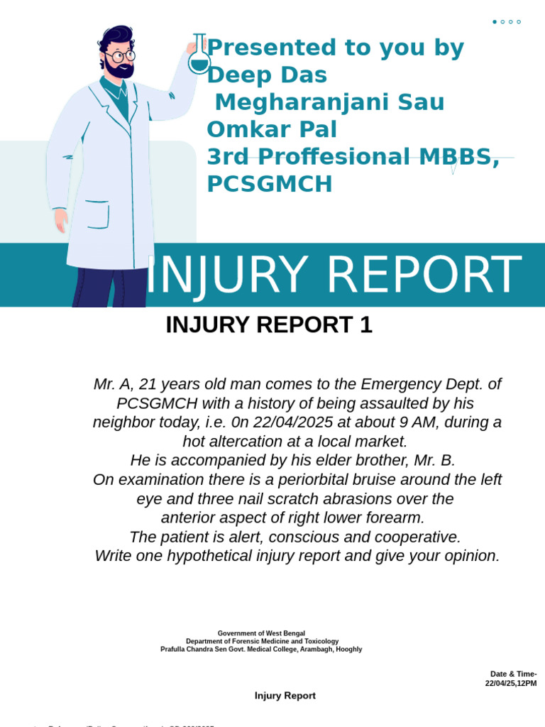 Injury Reports from PCSGMCH Emergency Department | PDF | Elbow | Injury