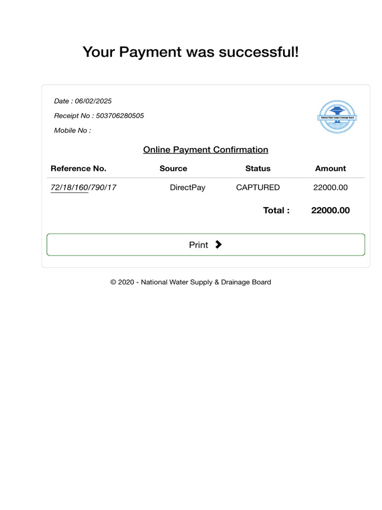 Successful Online Payment Confirmation | PDF