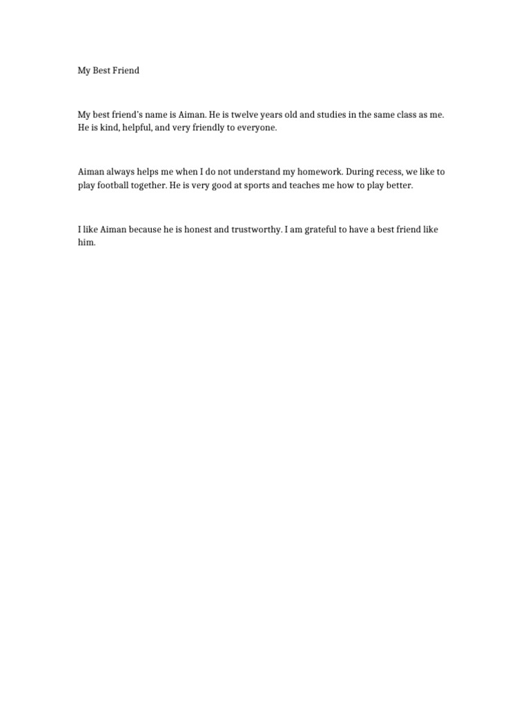 Document 1 My Best Friend | PDF