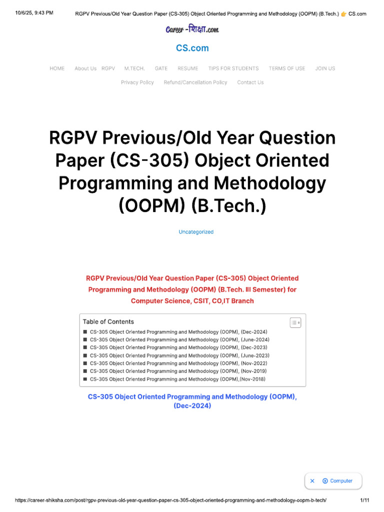 Oopm Pyq | PDF