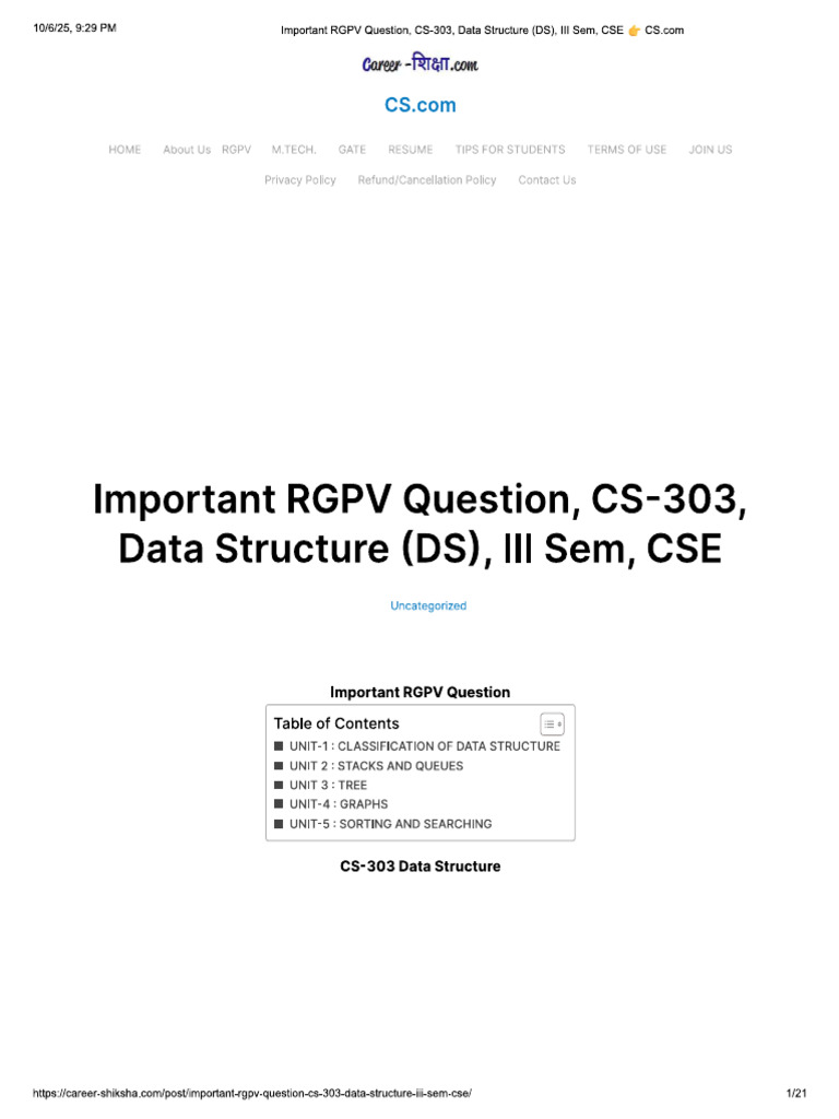 Data Structure Imp | PDF