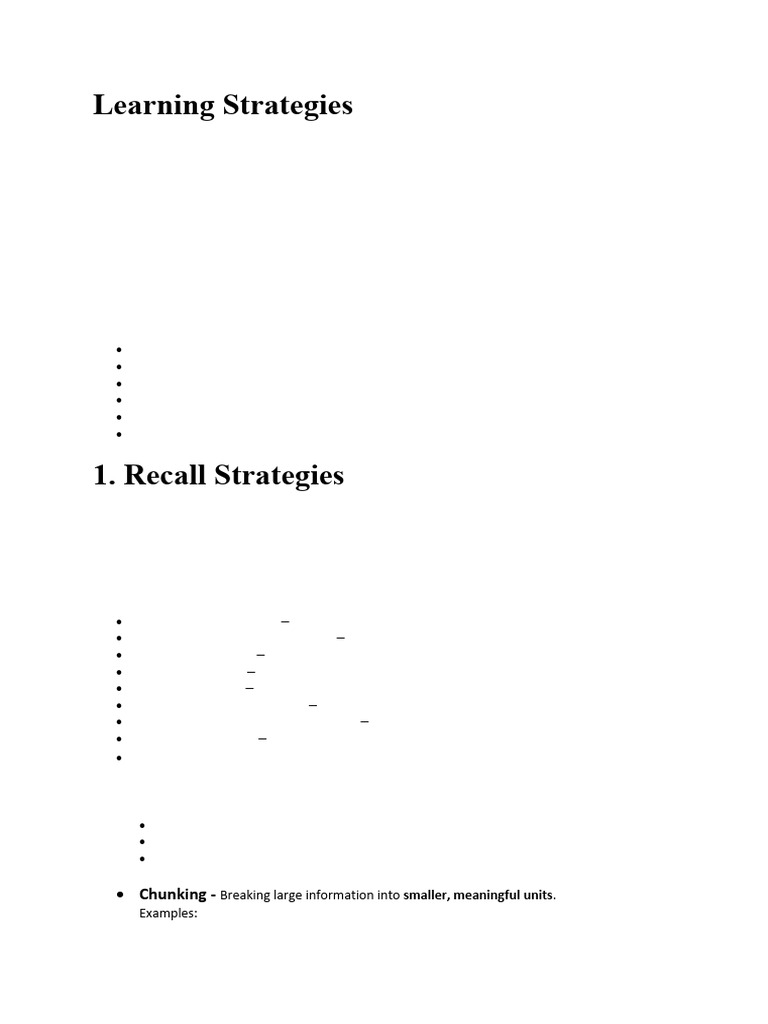Effective Learning Strategies Guide | PDF | Recall (Memory) | Memory